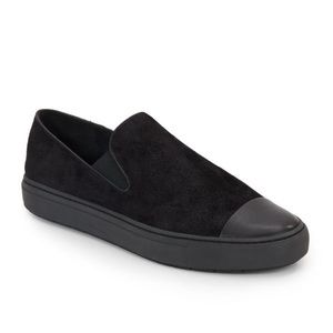 Vince Neda Suede Slip-On Cap-Toe Sneakers / Size 7.5 / Black